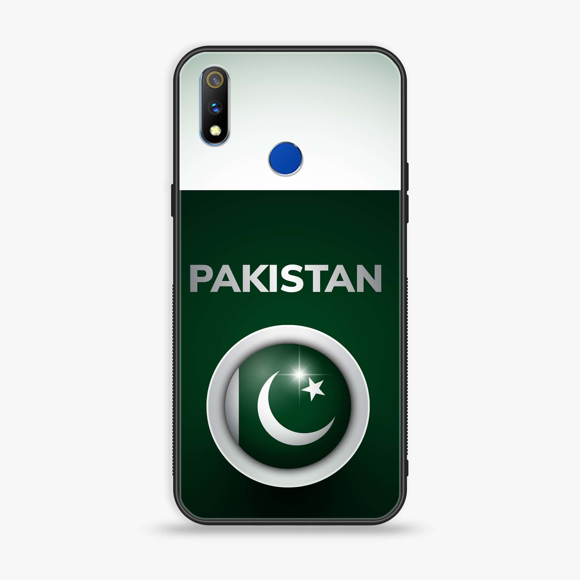 Realme 3 Pro Pakistani Flag Series Premium Printed Glass soft Bumper shock Proof Case