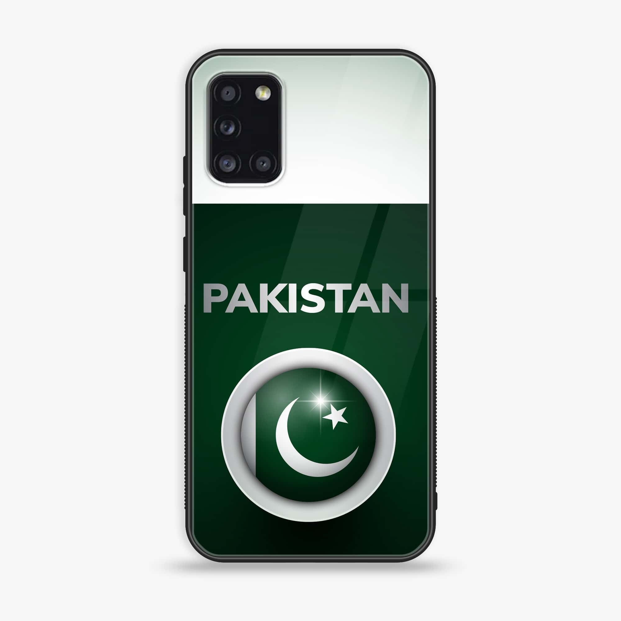 Samsung Galaxy A31 - Pakistani Flag Series - Premium Printed Glass soft Bumper shock Proof Case
