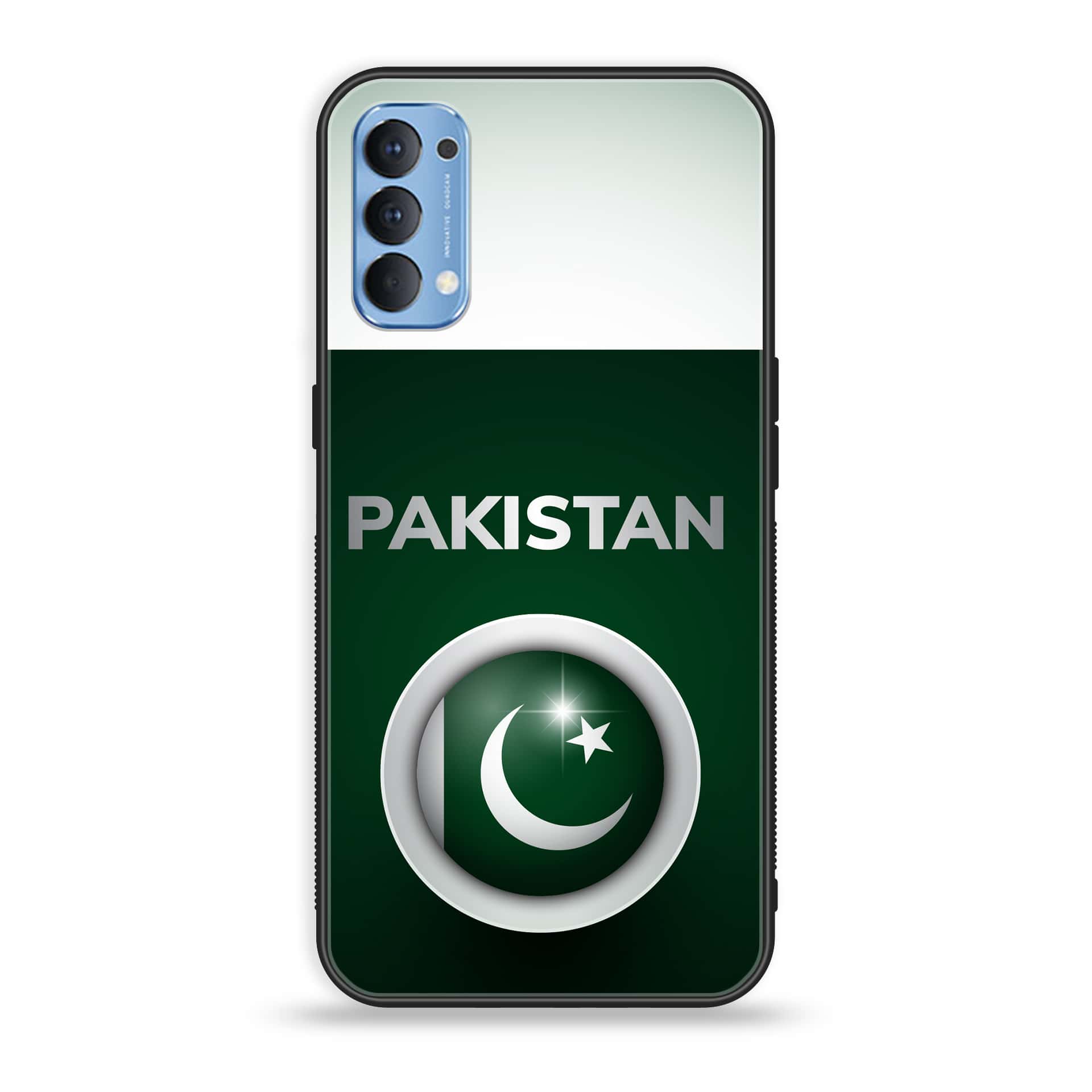 Oppo Reno 5 Pro 5G Pakistani Flag Series  Premium Printed Glass soft Bumper shock Proof Case