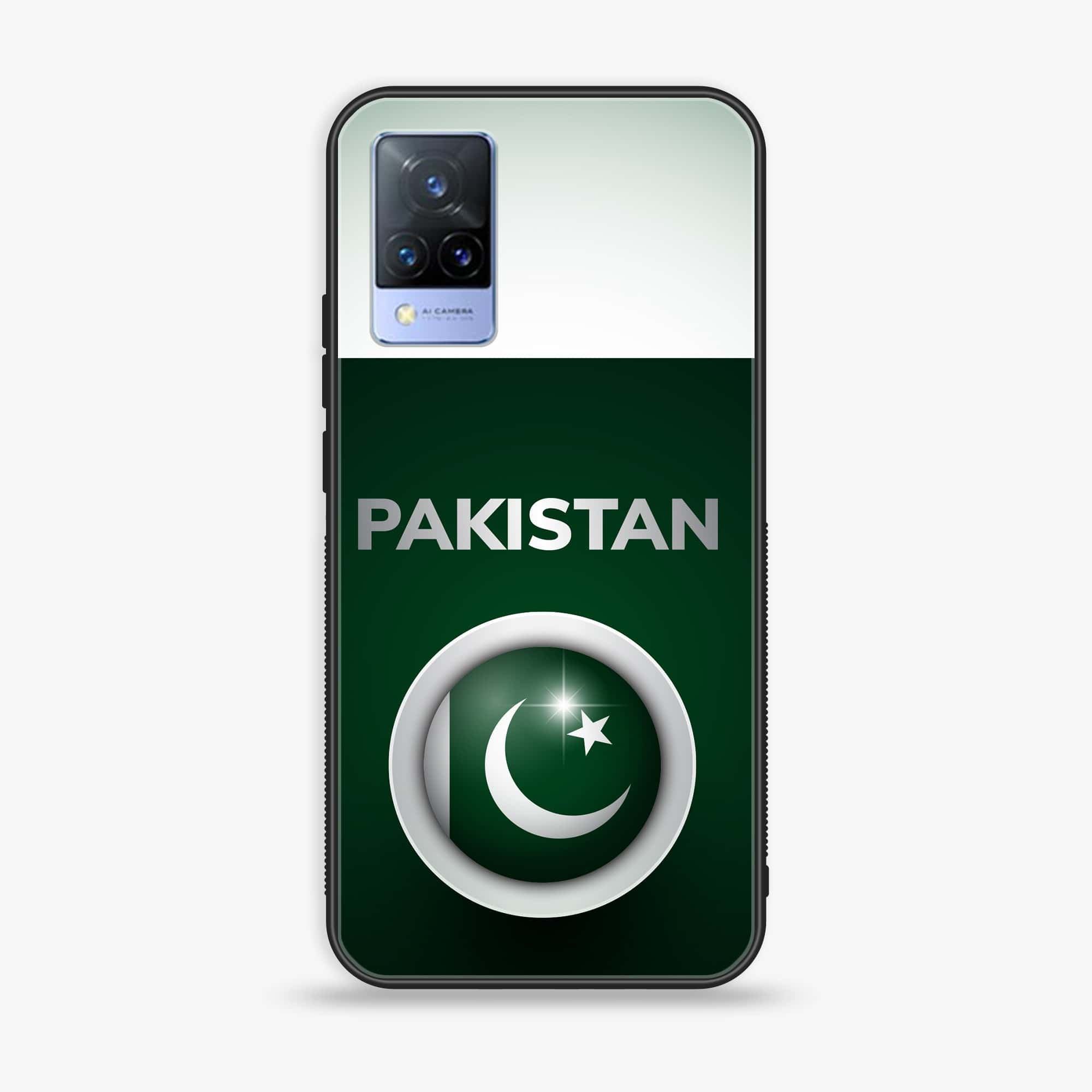Vivo V21 - Pakistani Flag Series - Premium Printed Glass soft Bumper shock Proof Case