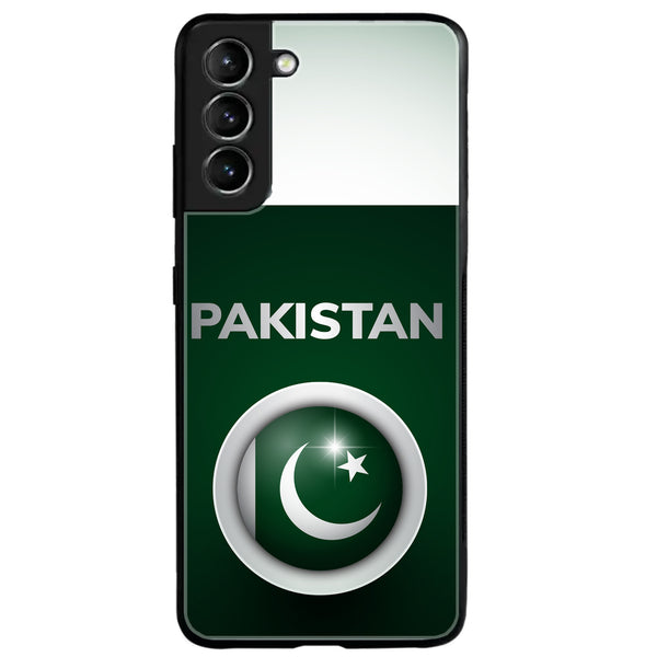Galaxy S21 Plus - Pakistani Flag Design 7 - Premium Printed Glass soft Bumper shock Proof Case  CS-31624