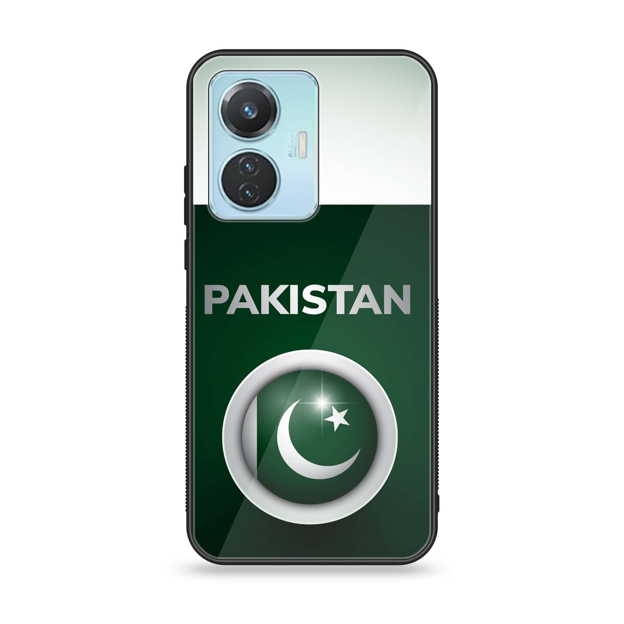 Vivo Y55 4G Pakistani Flag Series Premium Printed Glass soft Bumper shock Proof Case
