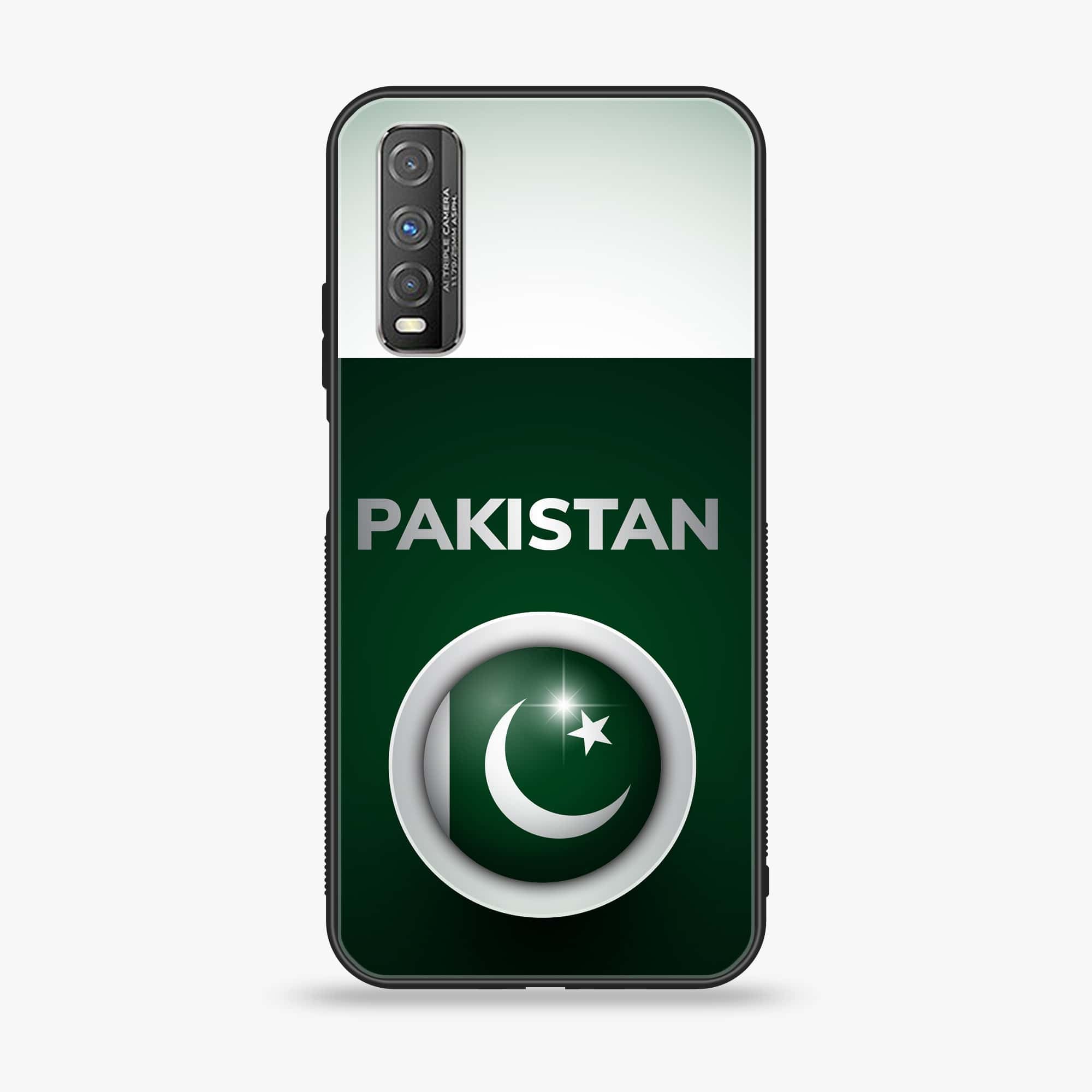 Vivo Y51s - Pakistani Flag Series - Premium Printed Glass soft Bumper shock Proof Case