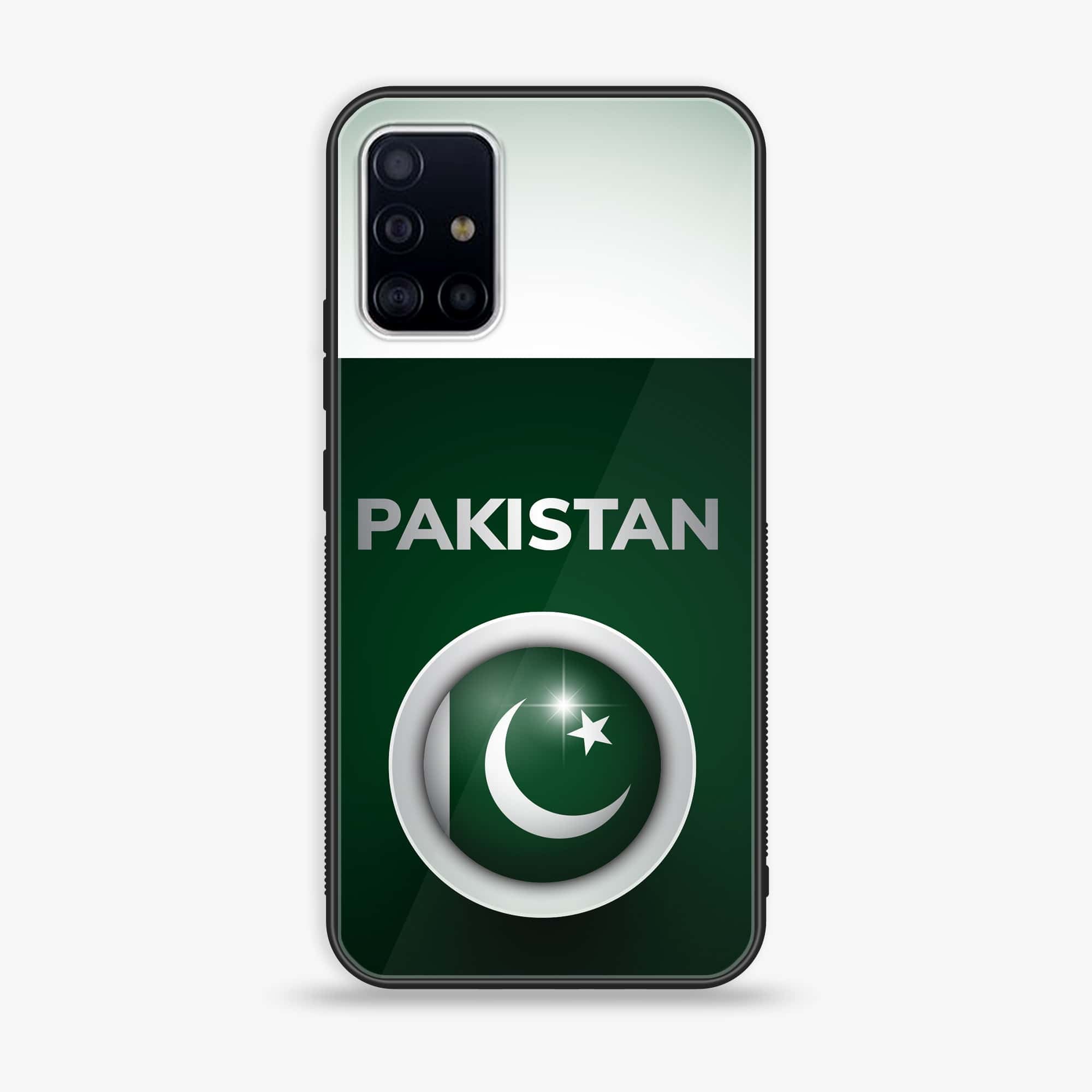 Samsung Galaxy A71 Pakistani Flag Series Premium Printed Glass soft Bumper shock Proof Case