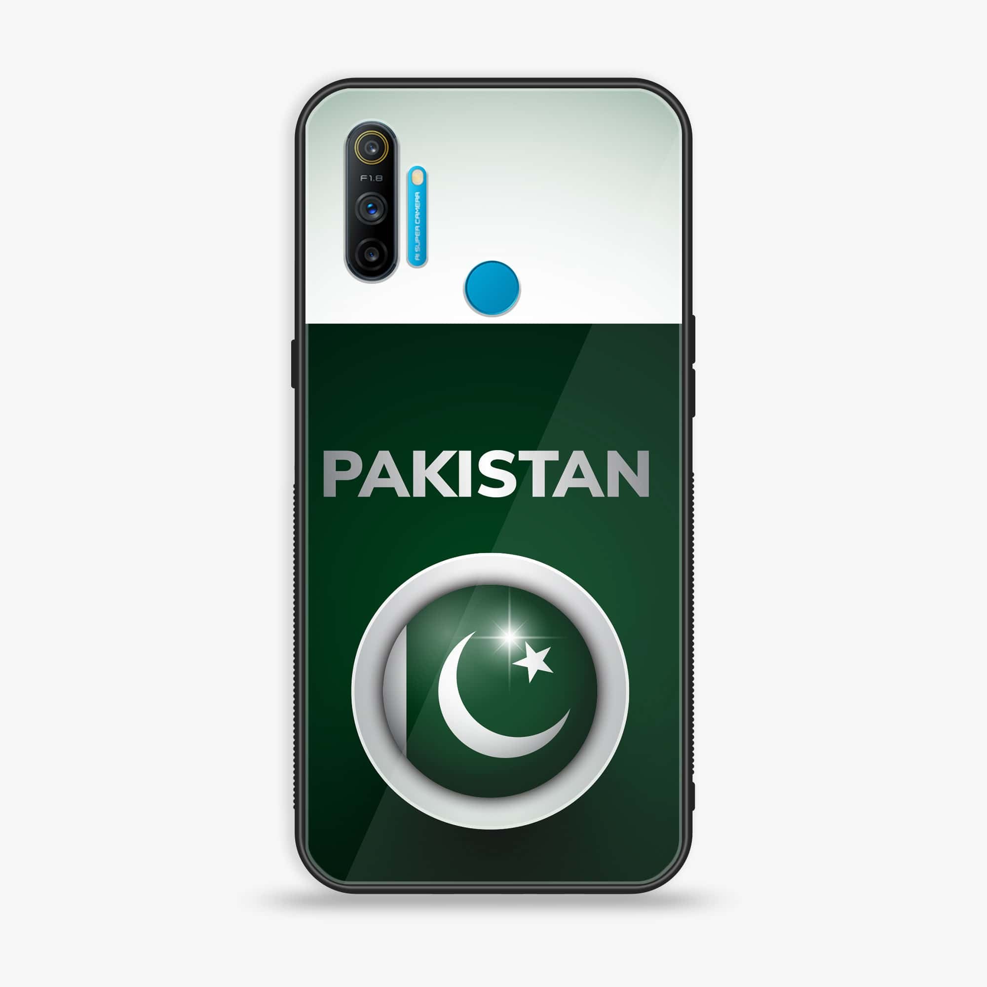 Realme C3 - Pakistani Flag Series - Premium Printed Glass soft Bumper shock Proof Case
