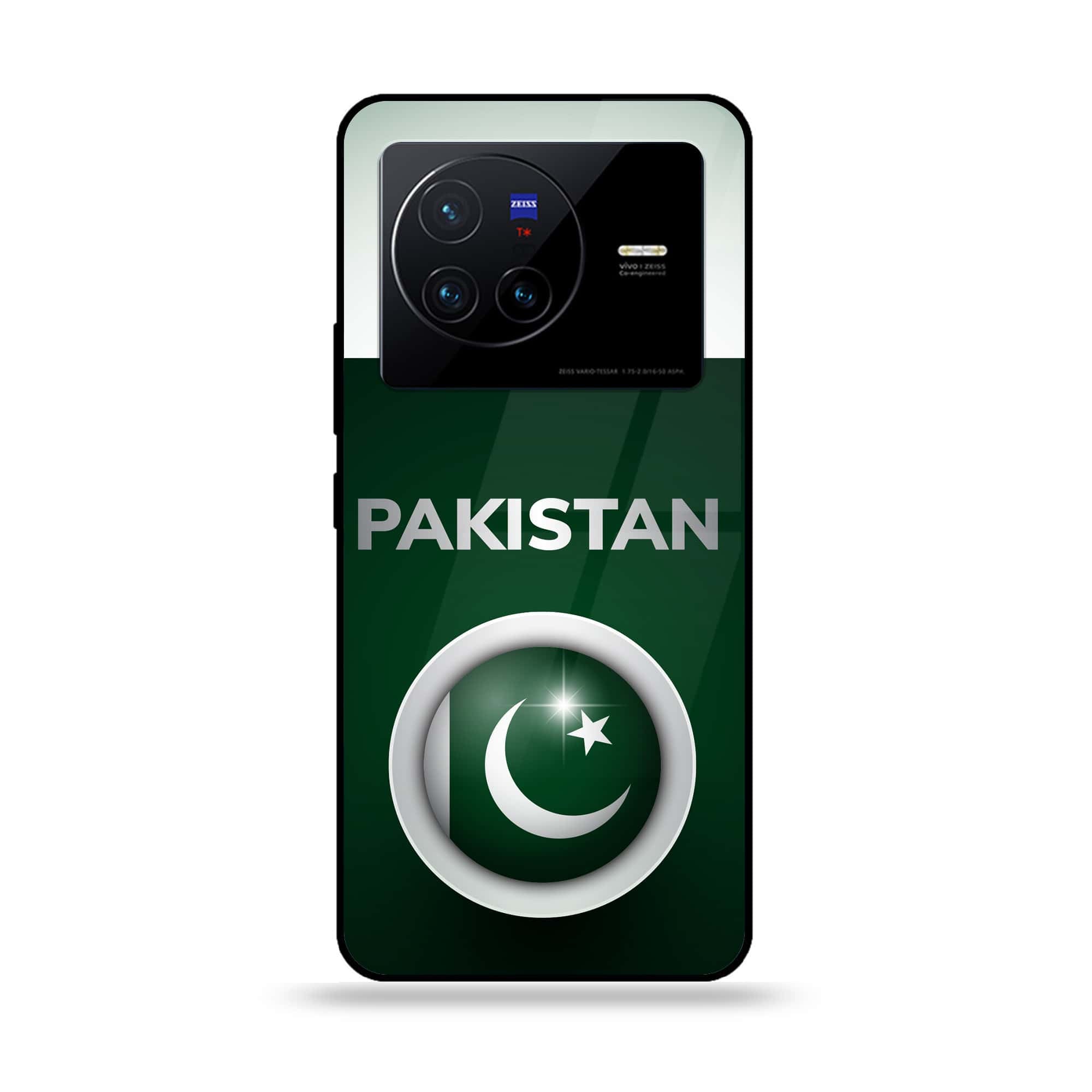 Vivo X80 - Pakistani Flag Series - Premium Printed Glass soft Bumper shock Proof Case