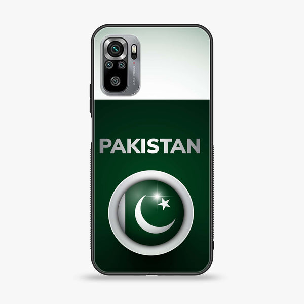 Xiaomi Redmi Note 10S - Pakistani Flag Design 7  - Premium Printed Glass soft Bumper shock Proof Case CS-35193
