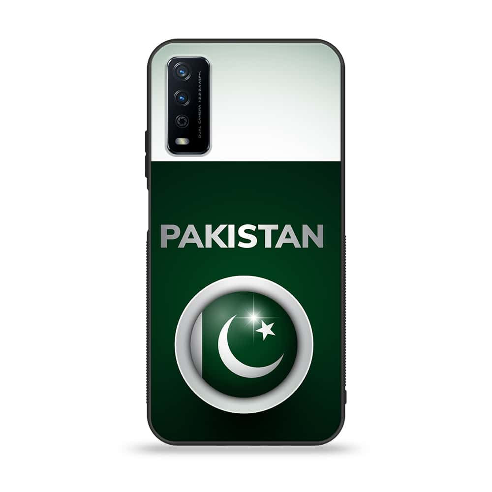 Vivo Y12s Pakistani Flag Series Premium Printed Glass soft Bumper shock Proof Case