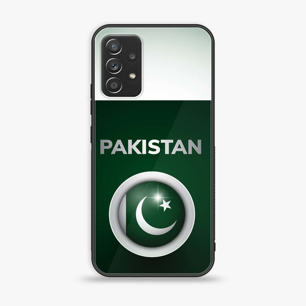 Samsung Galaxy A73 - Pakistani Flag Design 7 - Premium Printed Glass soft Bumper shock Proof Case CS-21015