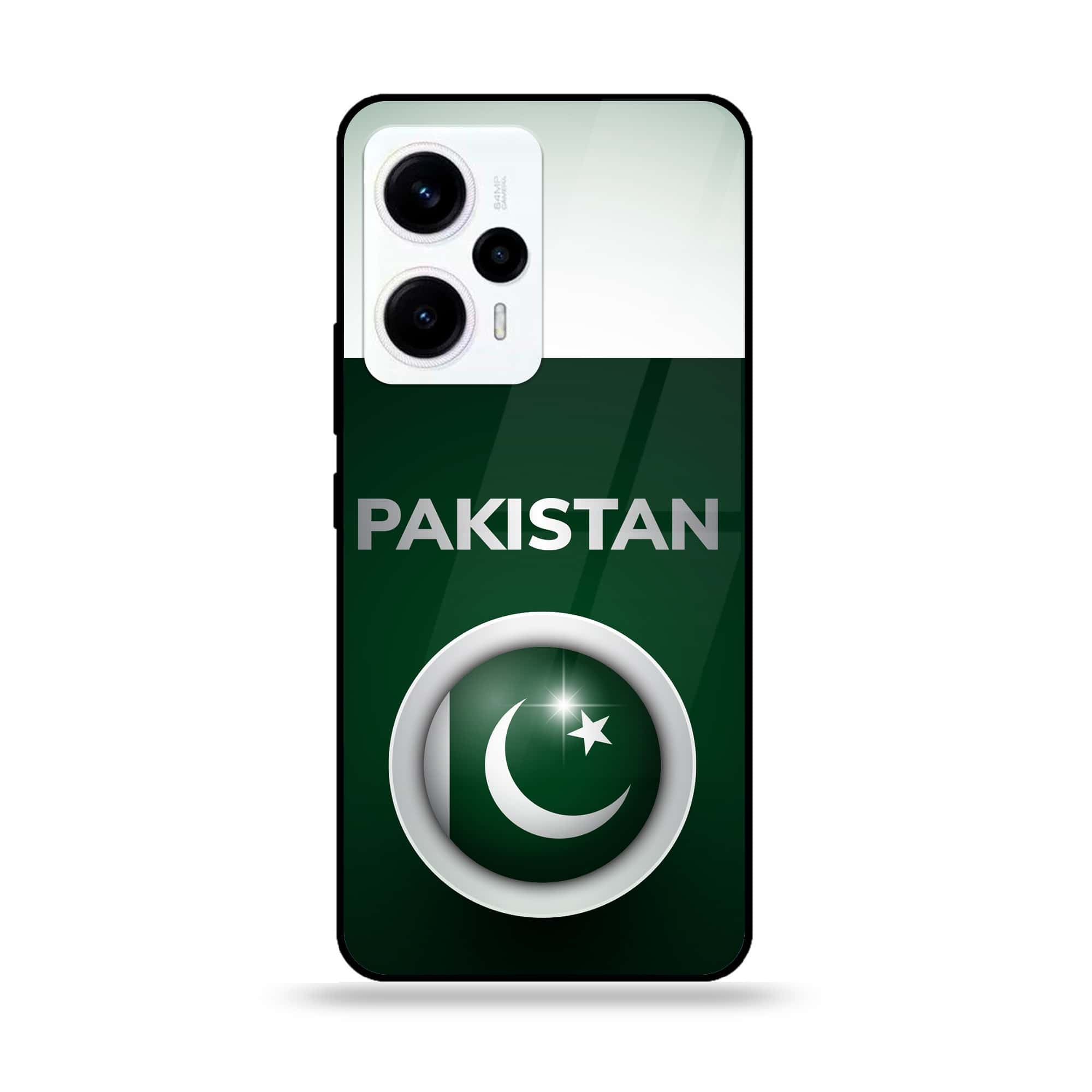 Xiaomi Poco F5 - Pakistani Flag Series - Premium Printed Glass soft Bumper shock Proof Case