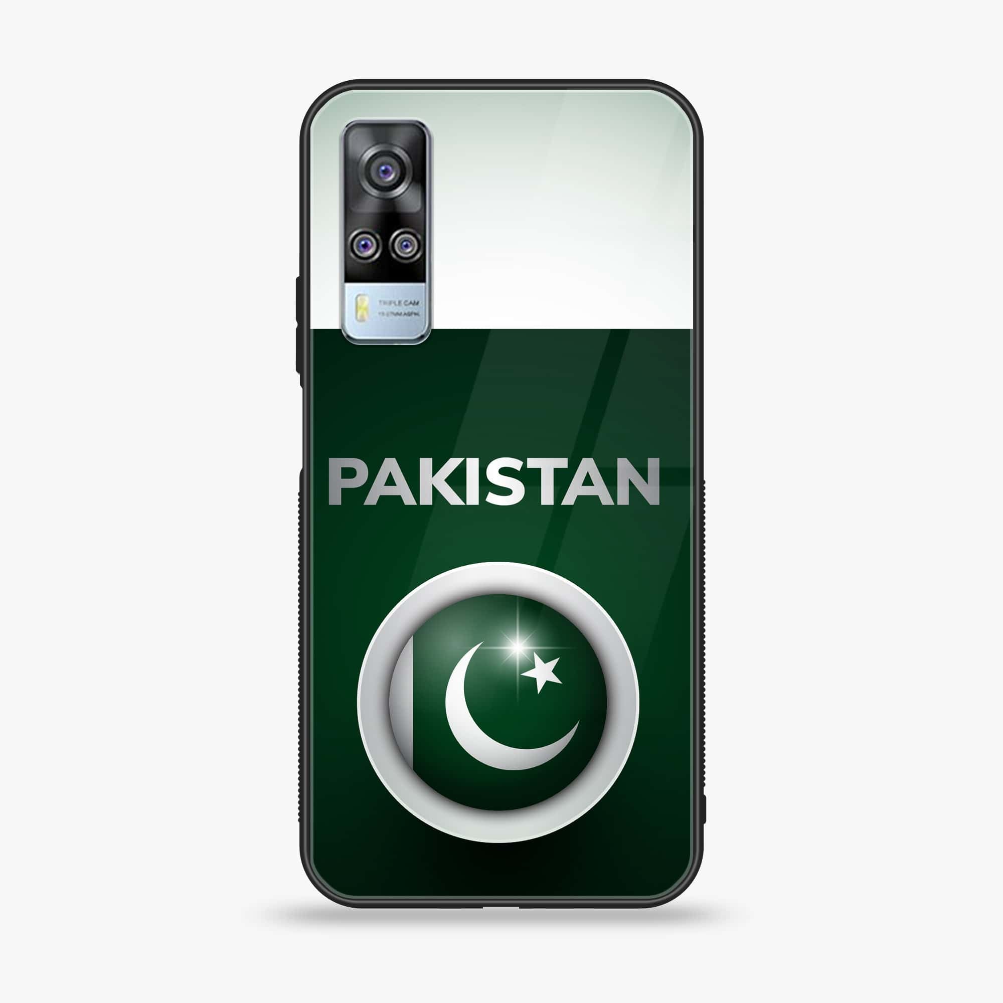 Vivo Y51 2020 - Pakistani Flag Series - Premium Printed Glass soft Bumper shock Proof Case