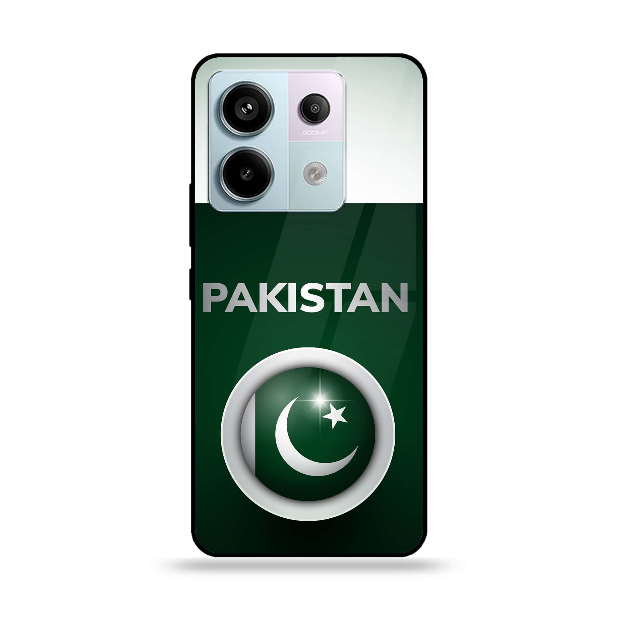 Redmi Note 13 - Pakistani Flag Series - Premium Metal Printed soft Bumper shock Proof Case