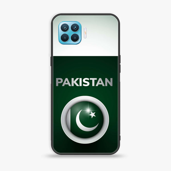 Oppo F17 Pro/A93 - Pakistani Flag Design 7- Premium Printed Glass soft Bumper shock Proof Case CS-10936