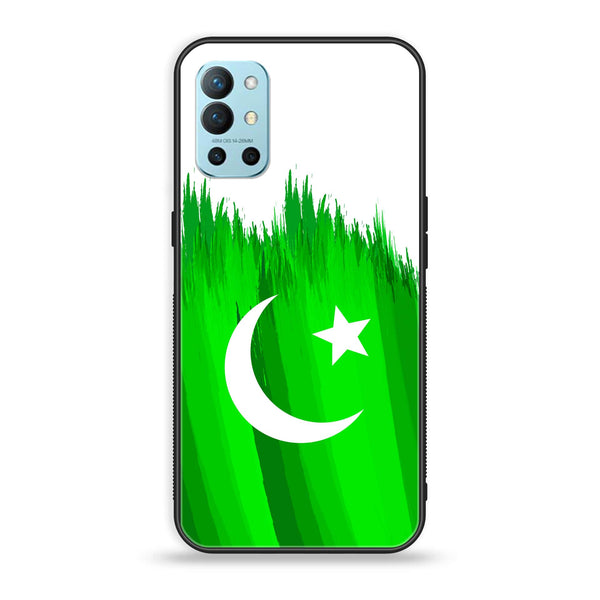 OnePlus 9R - Pakistani Flag Design 6 - Premium Printed Glass soft Bumper shock Proof Case CS-8821