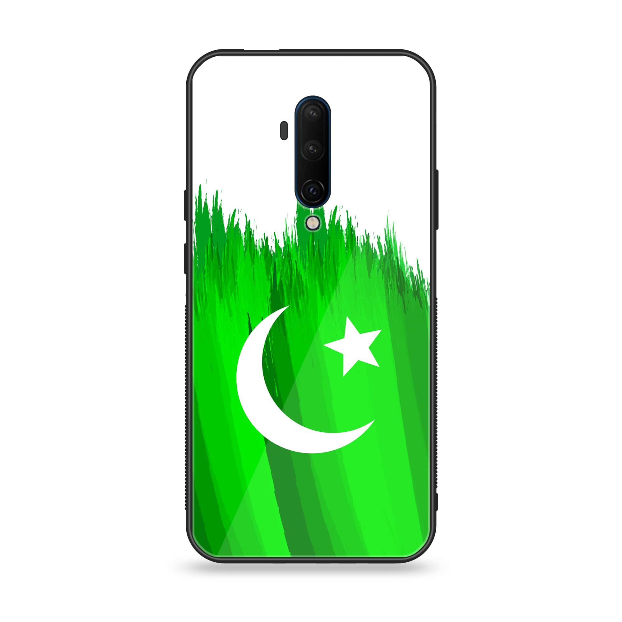 OnePlus 7T Pro - Pakistani Flag Series - Premium Printed Glass soft Bumper shock Proof Case