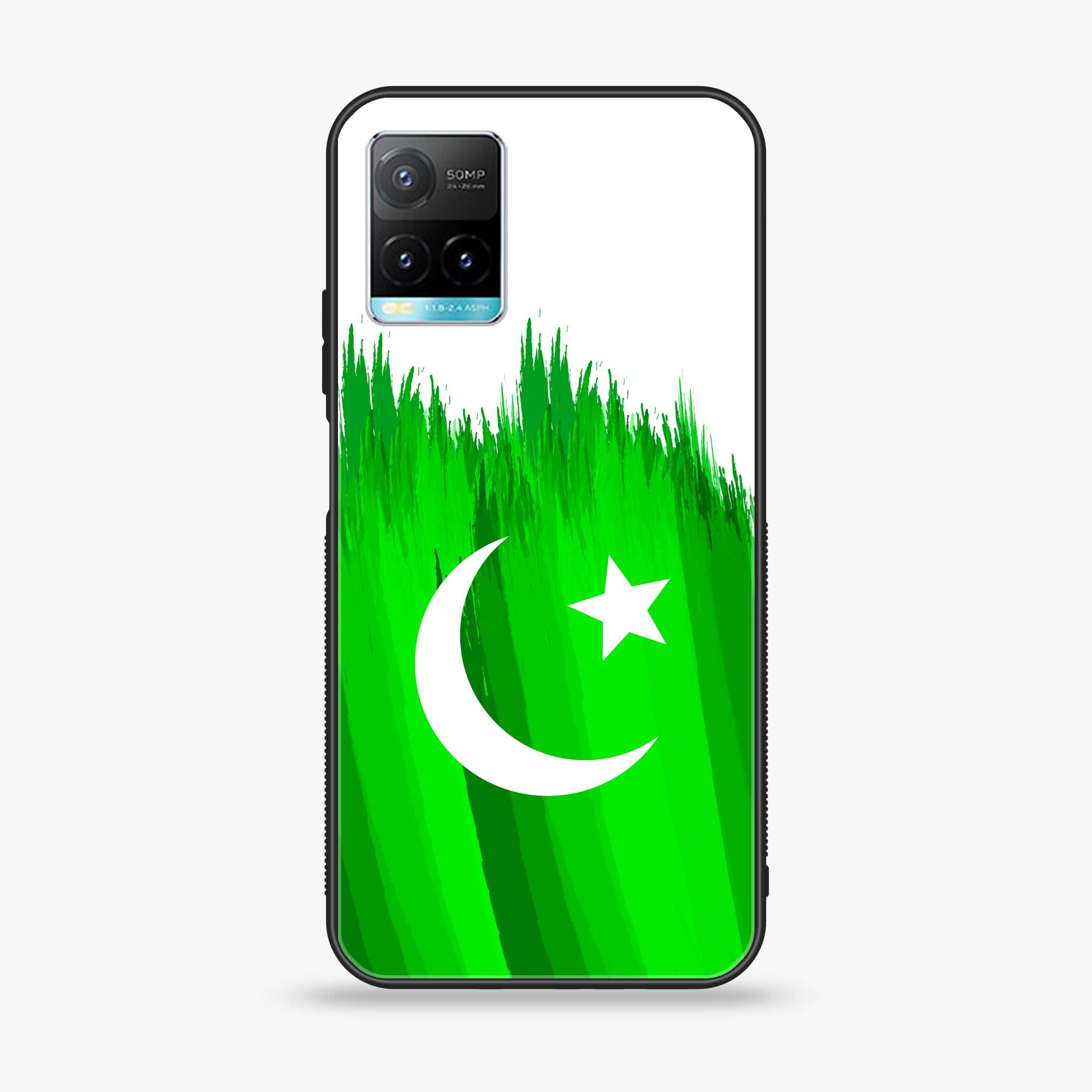 Vivo Y33T - Pakistani Flag Series - Premium Printed Glass soft Bumper shock Proof Case