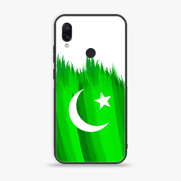 Xiaomi Redmi Note 7 - Pakistani Flag Design 6 - Premium Printed Glass soft Bumper shock Proof Case CS-10177