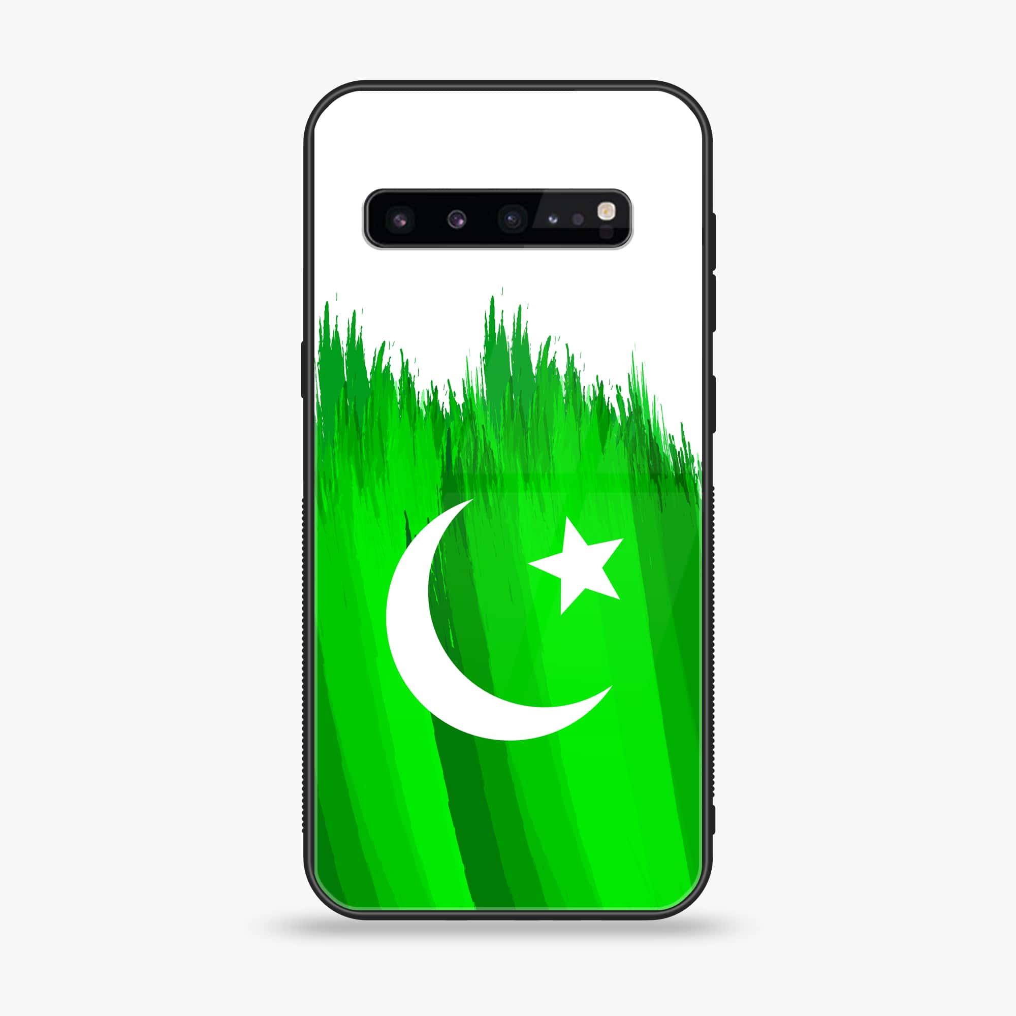 Samsung Galaxy S10 5G - Pakistani Flag Series - Premium Printed Glass soft Bumper shock Proof Case