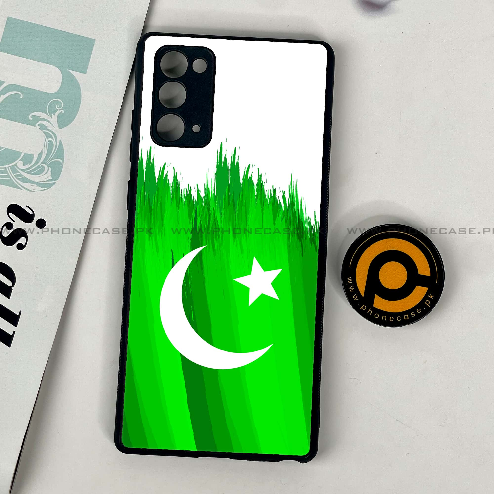 Samsung Galaxy Note 20 - Pakistani Flag Series - Premium Printed Glass soft Bumper shock Proof Case