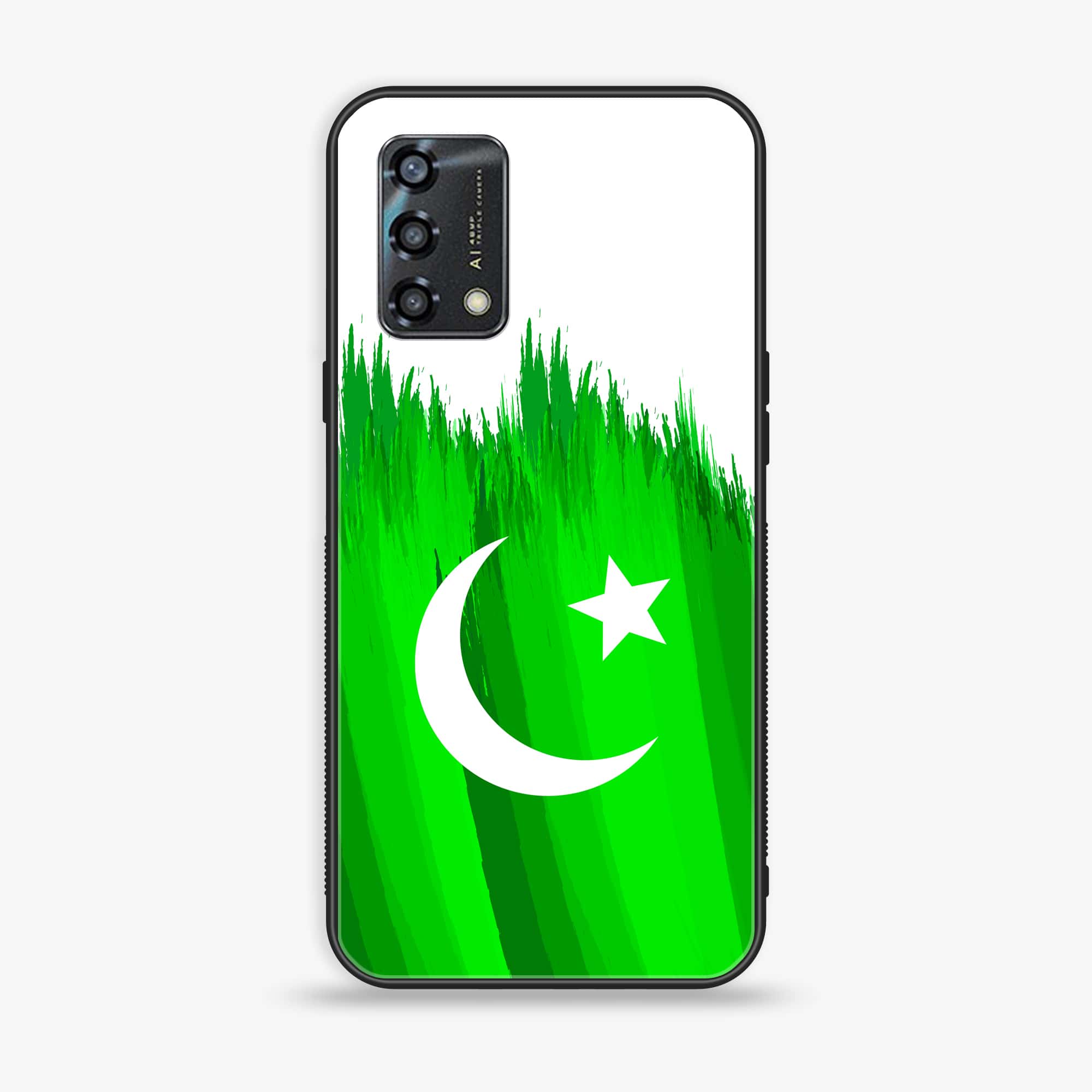 Oppo A95 - Pakistani Flag Series - Premium Printed Glass soft Bumper shock Proof Case