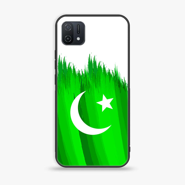 OPPO A16k Pakistani Flag Design 6 Premium Printed Glass soft Bumper shock Proof Case CS-15869