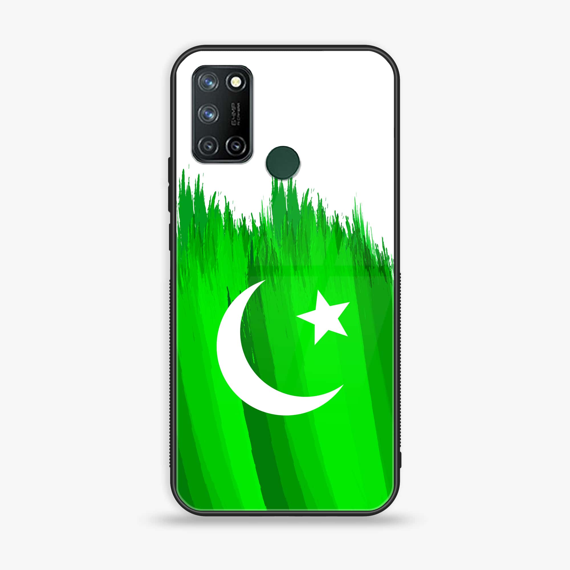Realme 7i - Pakistani Flag Series - Premium Printed Glass soft Bumper shock Proof Case