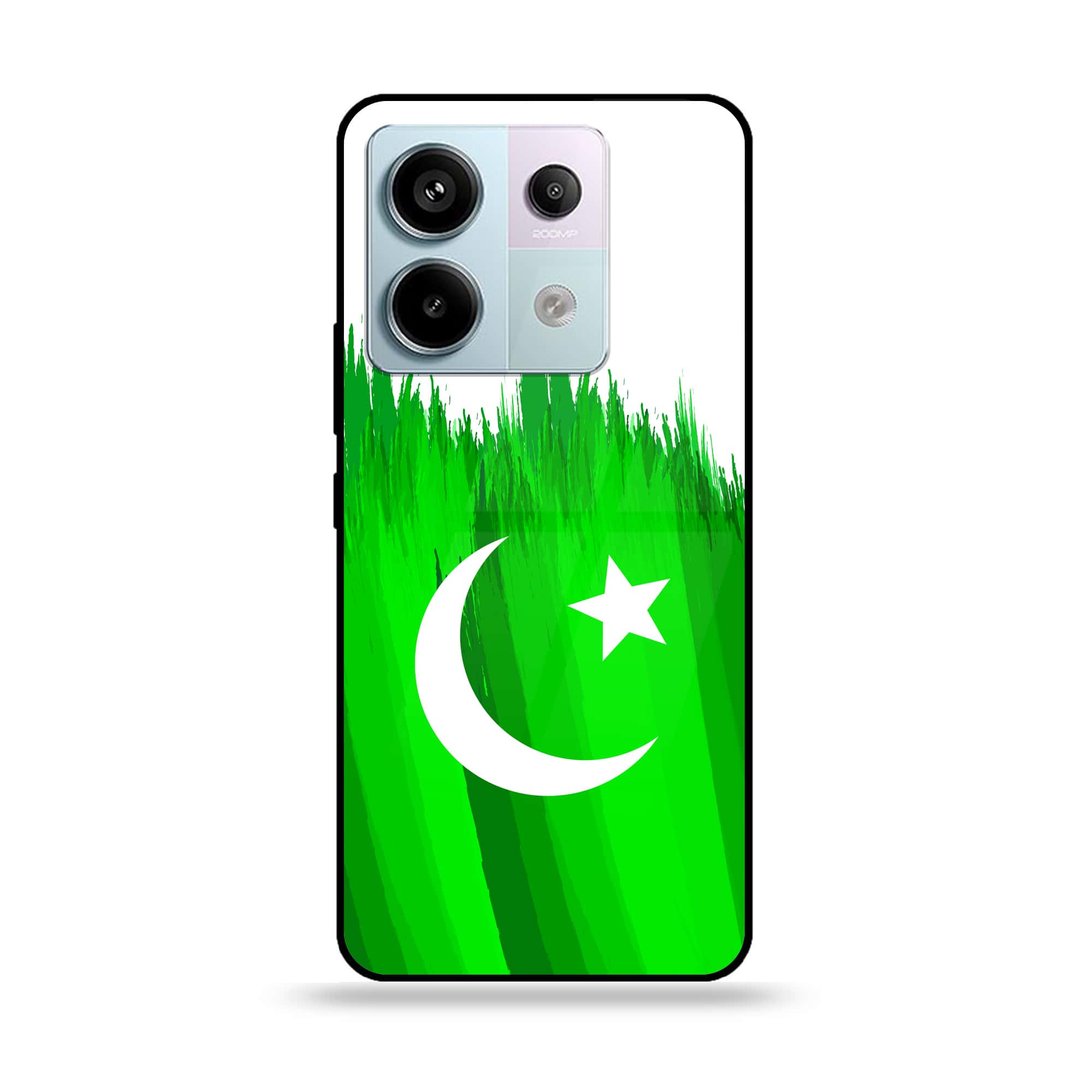 Redmi Note 13 - Pakistani Flag Series - Premium Metal Printed soft Bumper shock Proof Case