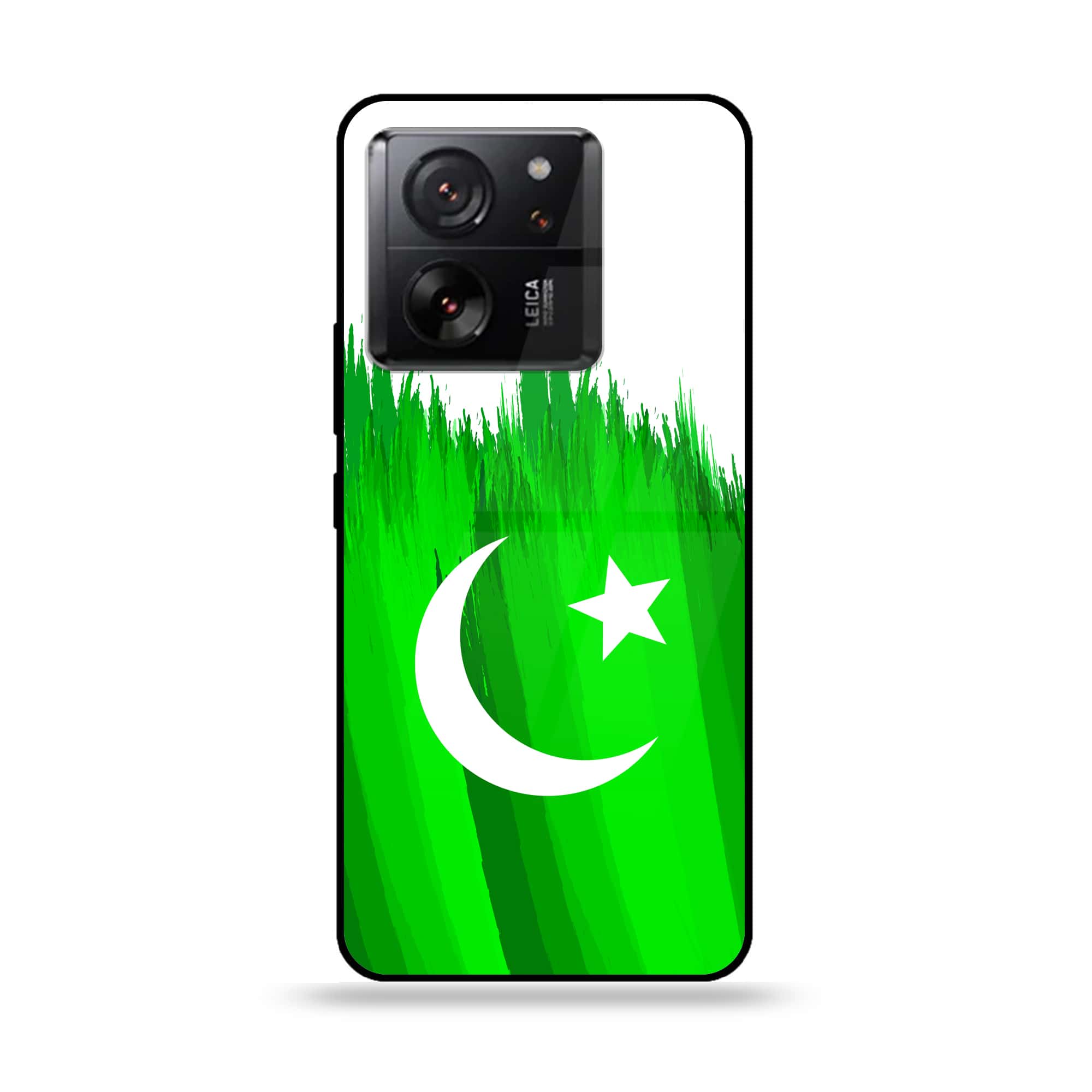 Xiaomi 13T Pro - Pakistani Flag Series - Premium Printed Glass soft Bumper shock Proof Case