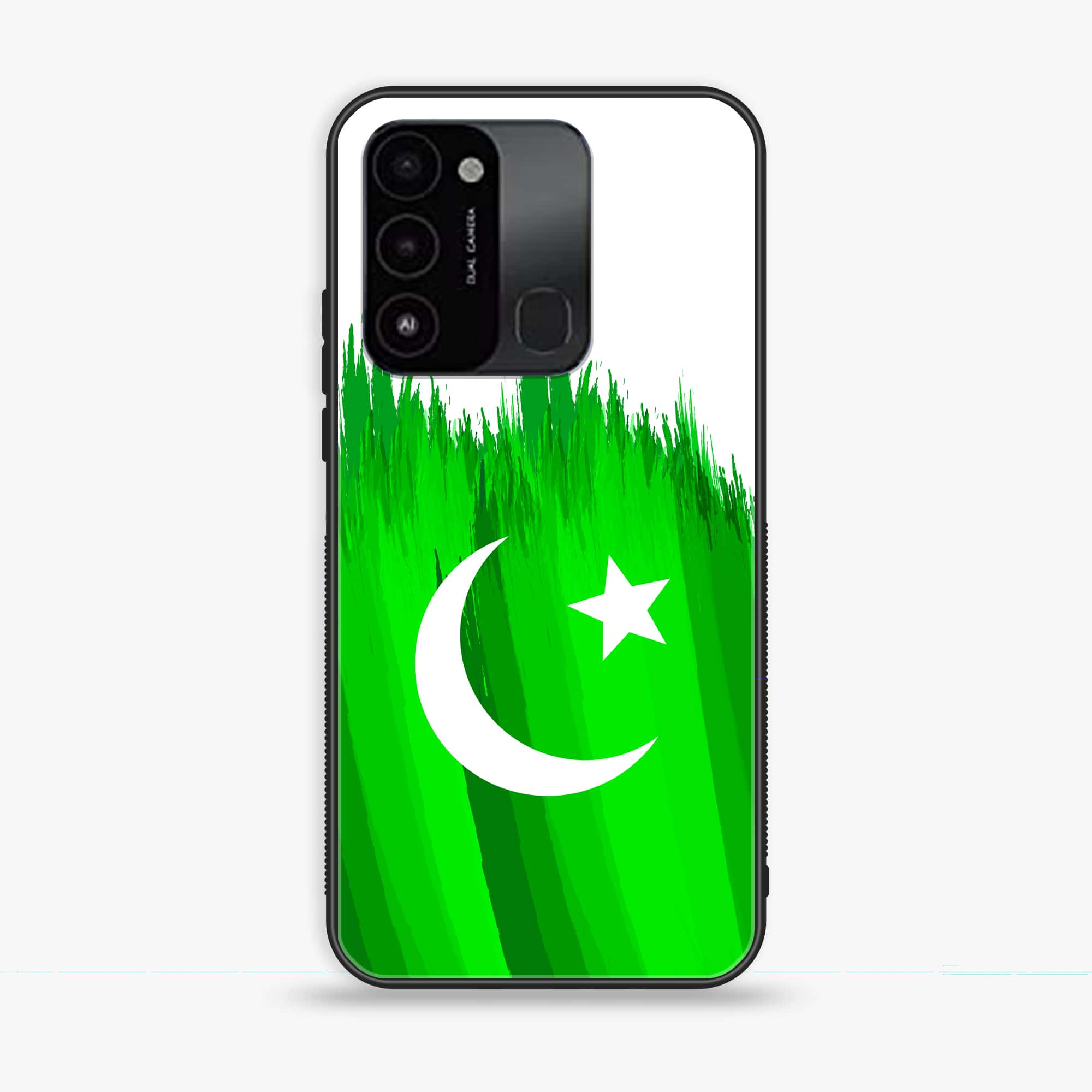 Tecno Spark Go 2022 Pakistani Flag Series Premium Printed Glass soft Bumper shock Proof Case