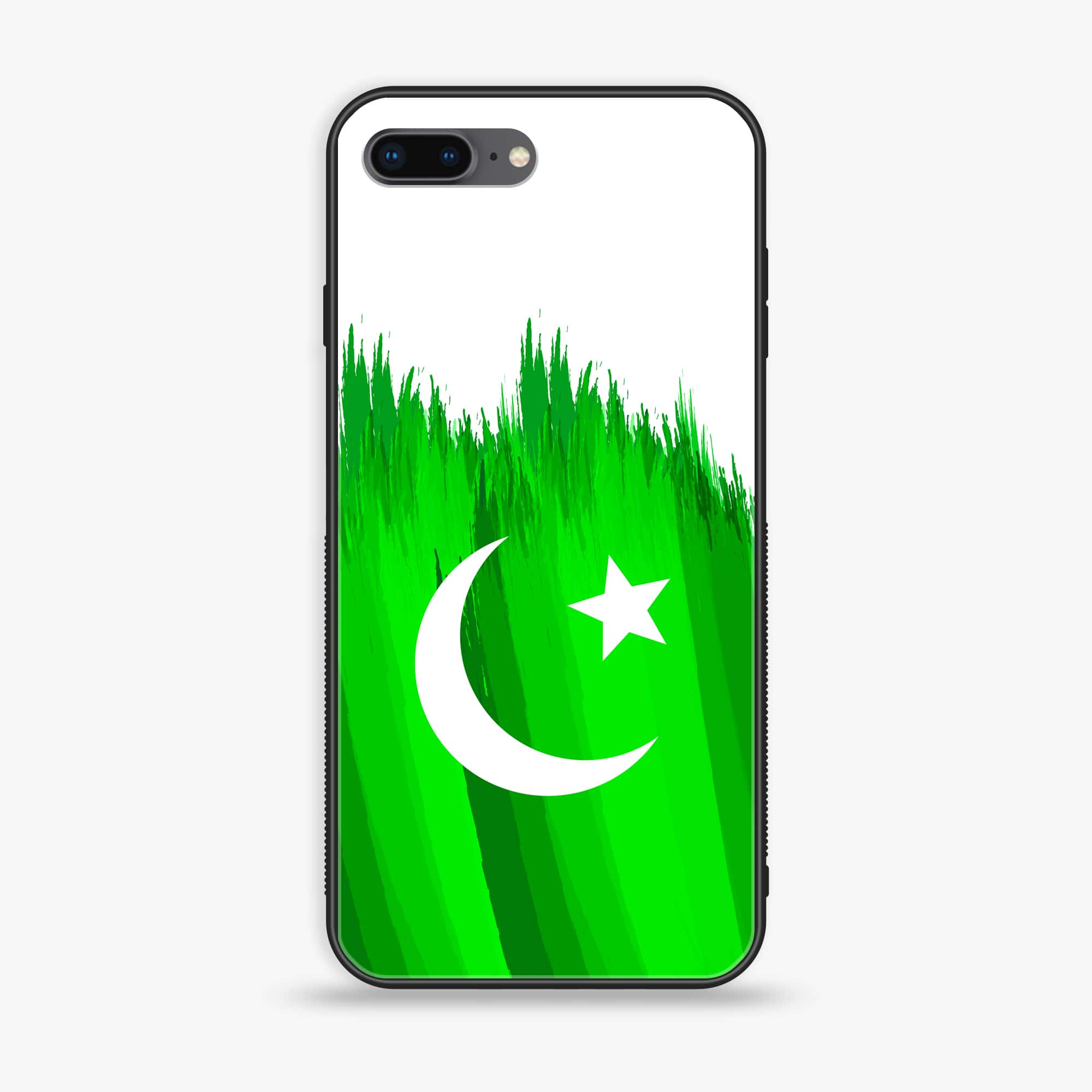 iPhone 7Plus - Pakistani Flag Series - Premium Printed Glass soft Bumper shock Proof Case