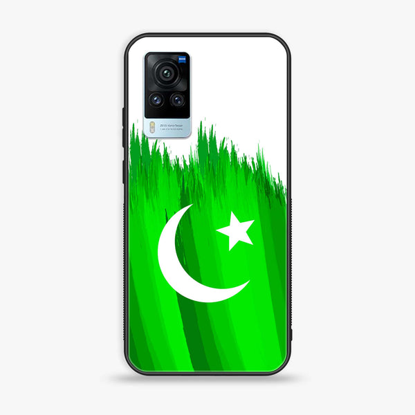 Vivo X60 Pro - Pakistani Flag Design 6 - Premium Printed Glass soft Bumper shock Proof Case  CS-31383