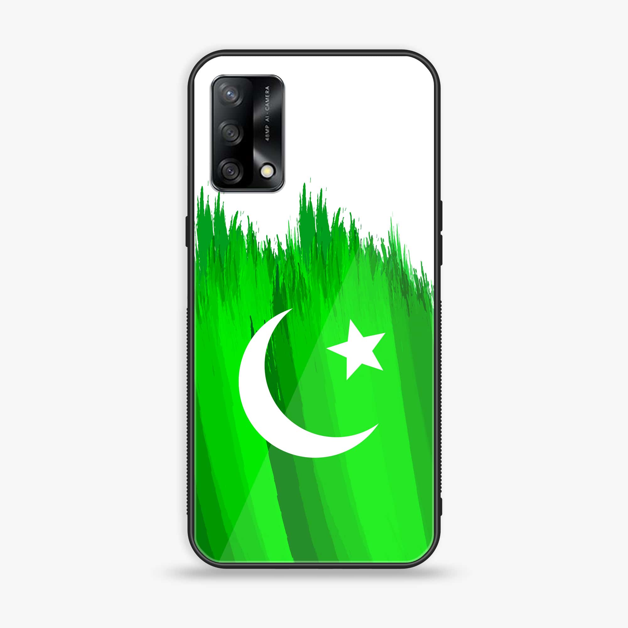Oppo F19s - Pakistani Flag Series - Premium Metal Printed soft Bumper shock Proof Case