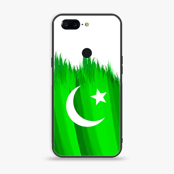 OnePlus 5T - Pakistani Flag Design 6 - Premium Metal Printed soft Bumper Shock Proof Case  CS-31105