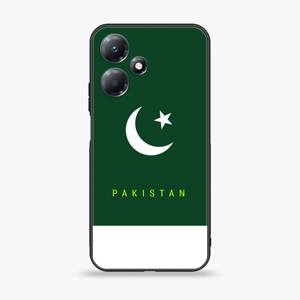 Infinix Hot 30 Play - Pakistani Flag Series Design 5  - Premium Printed Glass soft Bumper shock Proof Case  CS-20028