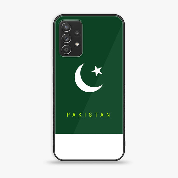 Samsung Galaxy A73 - Pakistani Flag Design 5  - Premium Printed Glass soft Bumper shock Proof Case CS-34916