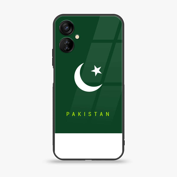 Tecno Spark 9T Pakistani Flag  Design 5 Premium Metal Printed soft Bumper shock Proof Case  CS-30690