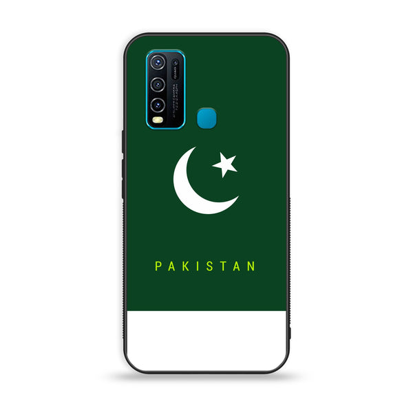 Vivo y30/y50 4g - Pakistani Flag  Design 5 - Premium Printed Glass soft Bumper shock Proof Case  CS-30962