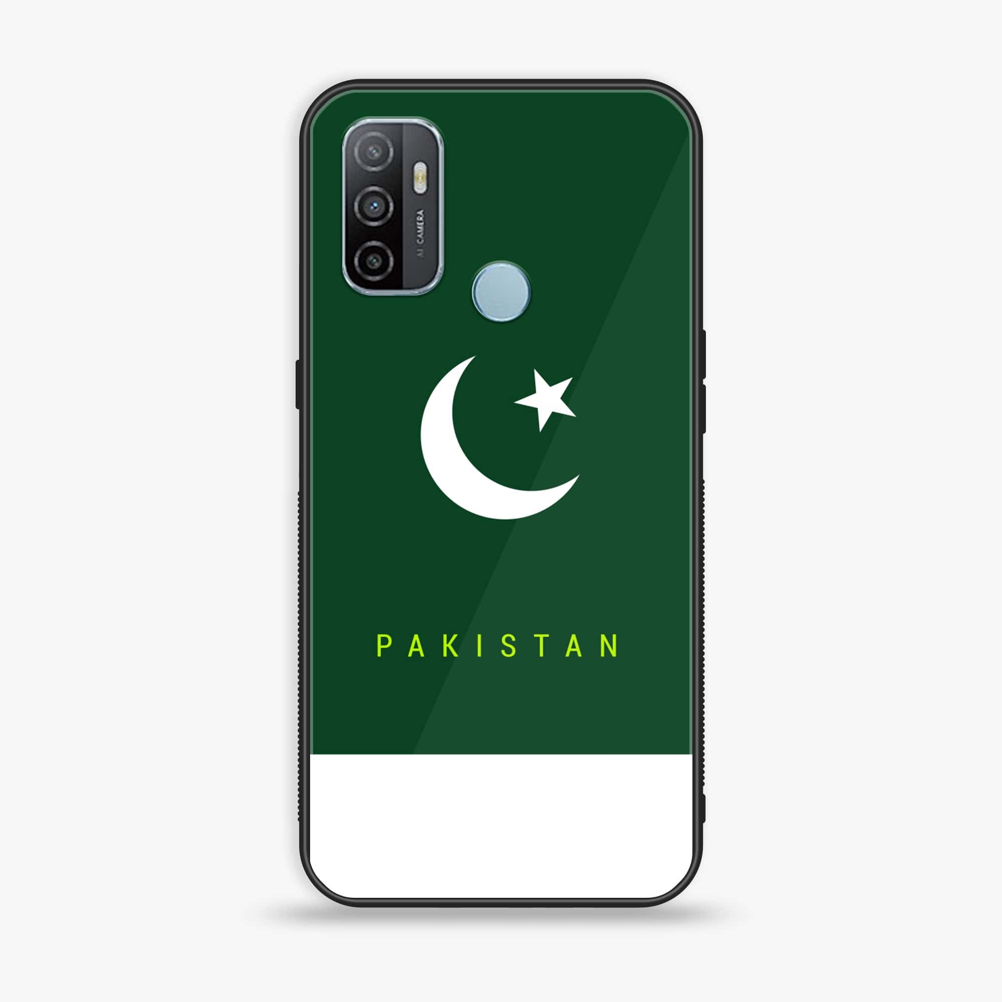 Oppo A53 - Pakistani Flag Series - Premium Printed Glass soft Bumper shock Proof Case