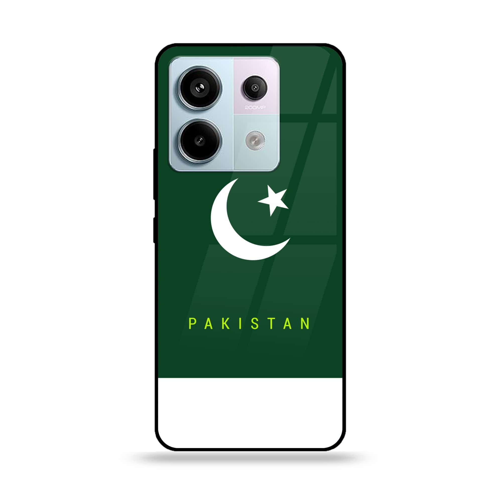 Redmi Note 13 - Pakistani Flag Series - Premium Metal Printed soft Bumper shock Proof Case