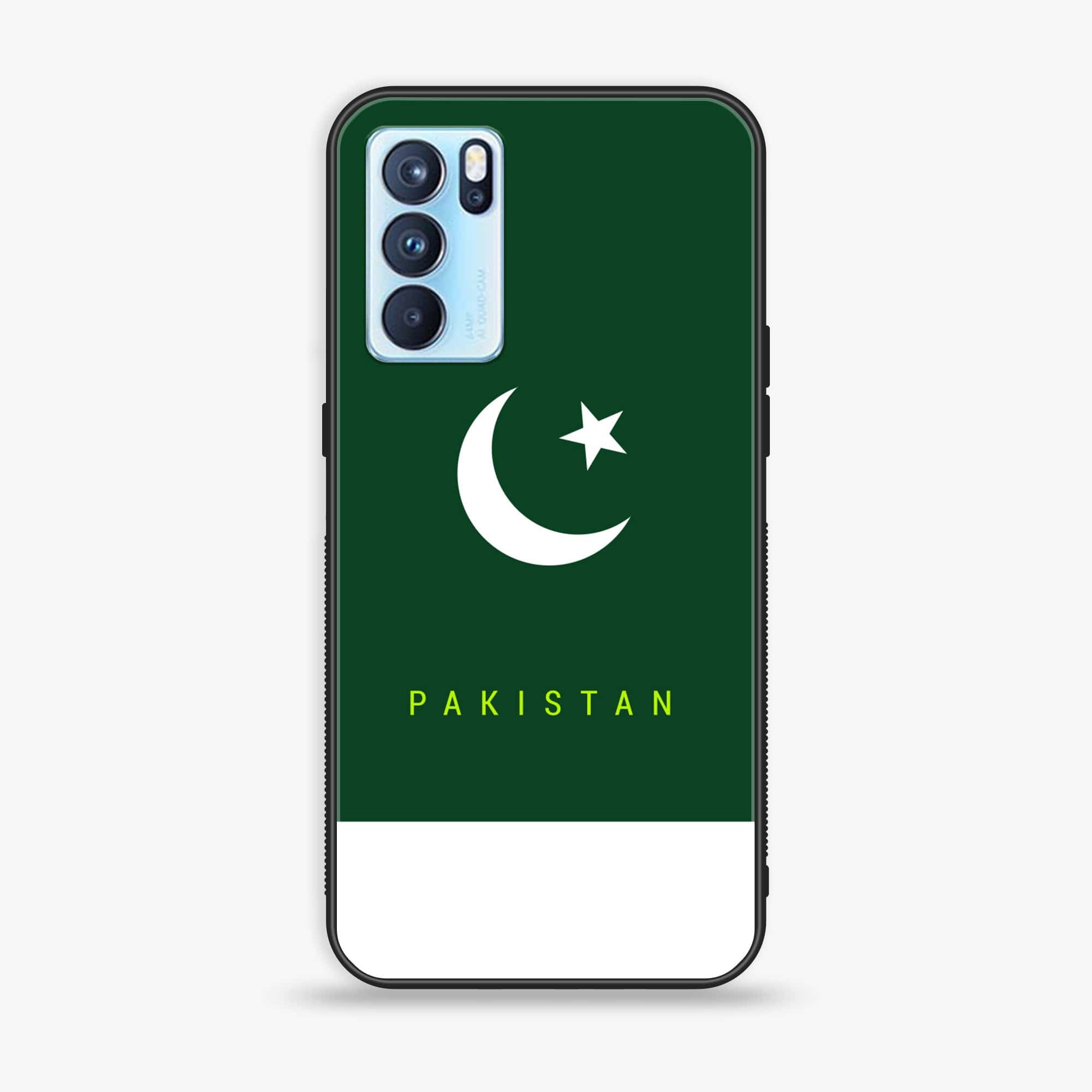 Oppo Reno 6 Pro - Pakistani Flag Series - Premium Printed Glass soft Bumper shock Proof Case