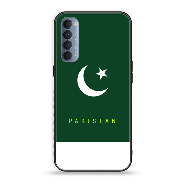 Oppo Reno 4 Pro 4G - Pakistani Flag Design 5 - Premium Printed Glass soft Bumper shock Proof Case CS-13828