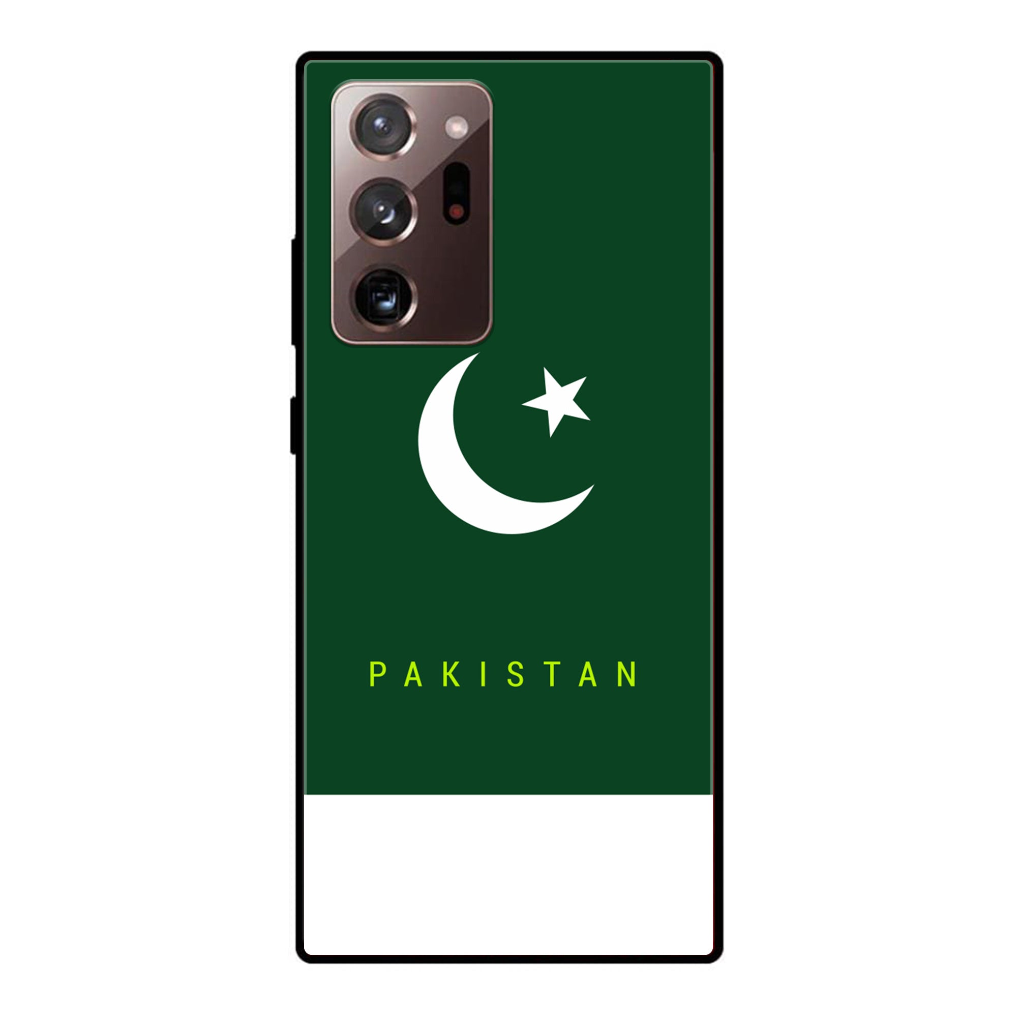 Galaxy Note 20 Ultra - Pakistani Flag Series - Premium Printed Glass soft Bumper shock Proof Case