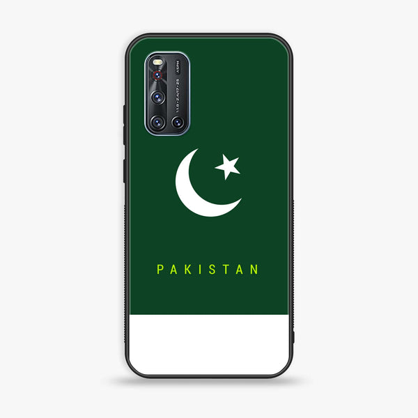 Vivo V19 - Pakistani Flag Design 5  - Premium Printed Glass soft Bumper shock Proof Case CS-41345