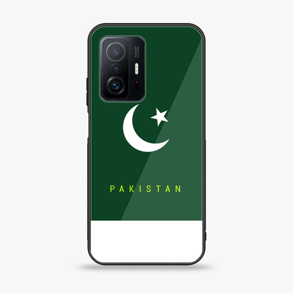 Xiaomi 11T - Pakistani Flag Design 5  - Premium Printed Glass soft Bumper shock Proof Case  CS-38459