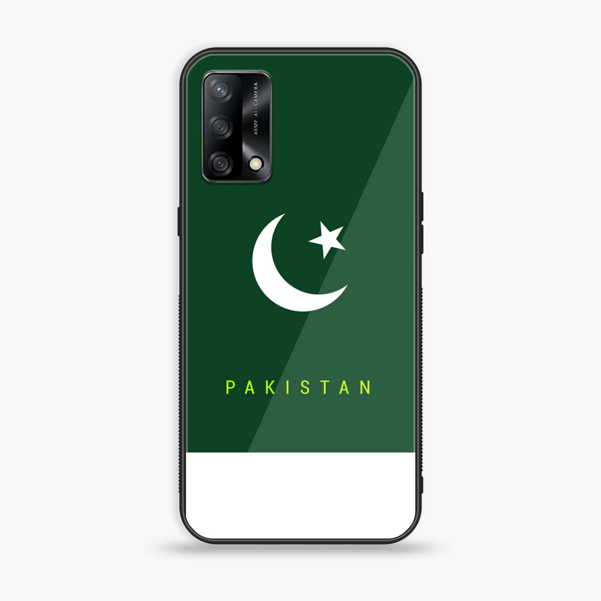 Oppo F19s - Pakistani Flag Series - Premium Metal Printed soft Bumper shock Proof Case