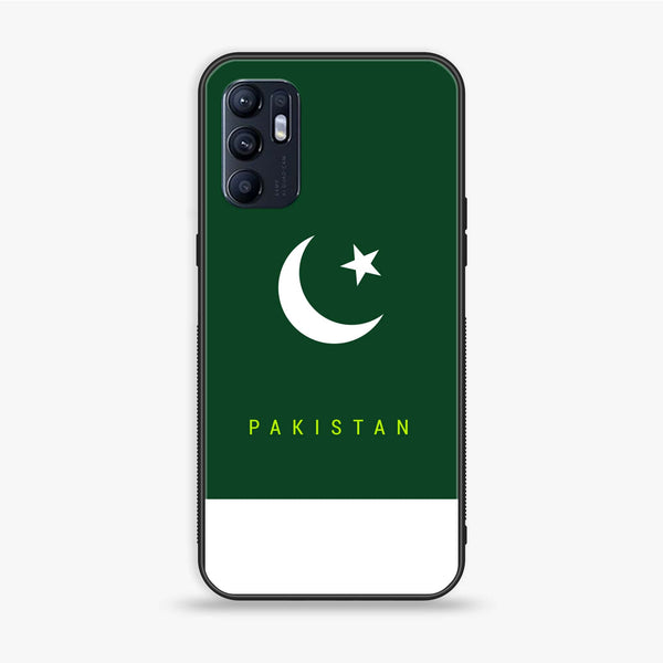 Oppo Reno 6 - Pakistani Flag Design 5 - Premium Printed Glass soft Bumper shock Proof Case CS-15532