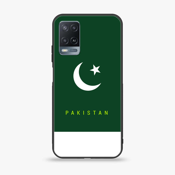 Oppo A54 -Pakistani Flag Design 5- Premium Printed Glass soft Bumper shock Proof Case CS-10893