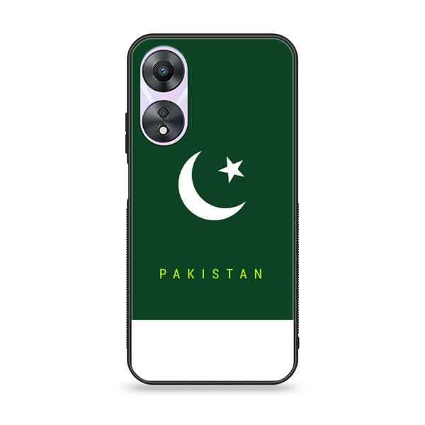 Oppo A58 - Pakistani Flag Design 5 - Premium Printed Glass soft Bumper shock Proof Case CS-13905