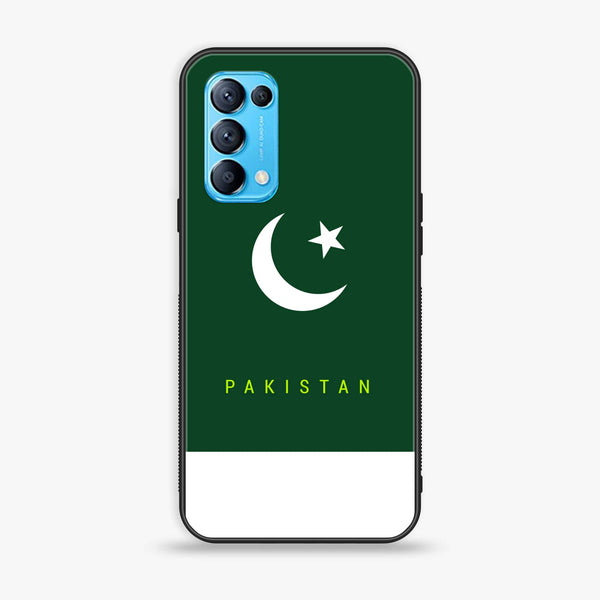 Oppo Reno 5 Pakistani Flag Design 5 Premium Printed Glass soft Bumper shock Proof Case CS-26766