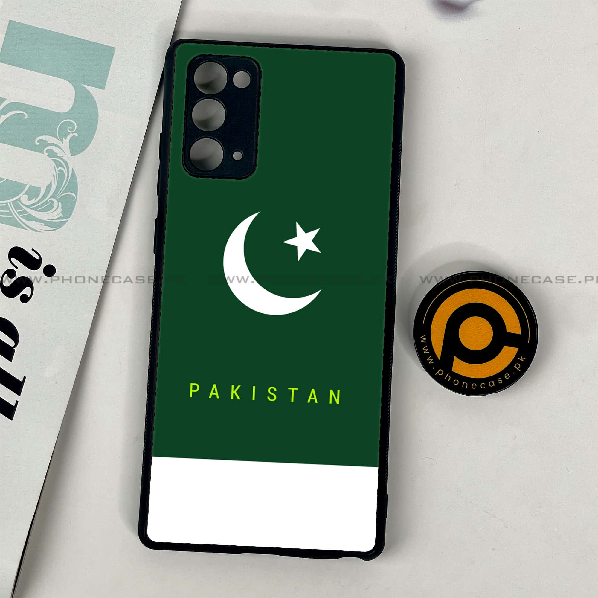 Samsung Galaxy Note 20 - Pakistani Flag Series - Premium Printed Glass soft Bumper shock Proof Case